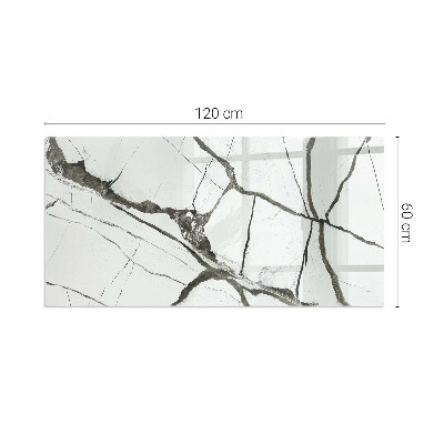 Sticlă sub șemineu dreptunghiular Model de vene de marmură