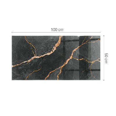 Sticlă sub șemineu dreptunghiular Marmură elegantă cu vene