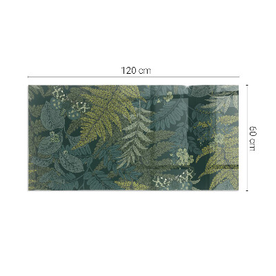 Sticlă sub șemineu dreptunghiular Motive vegetale cu fluturi