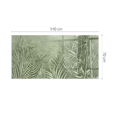 Protecție sub sobă dreptunghiulară Frunze tropicale în fundal