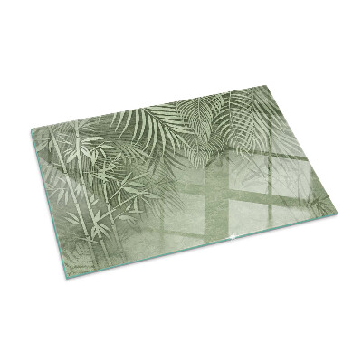 Protecție sub sobă dreptunghiulară Frunze tropicale în fundal
