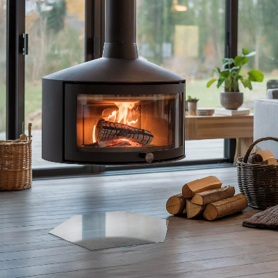 Sticlă sub șemineu hexagonal Structură de beton cu efect