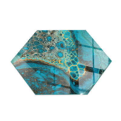 Protecție sub sobă hexagonal Model organic într-un stil abstract