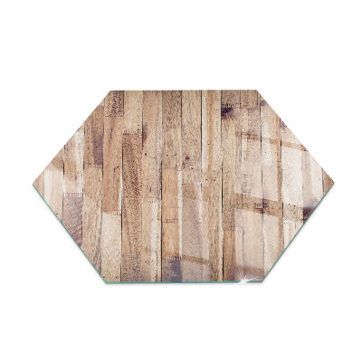 Placă de sticlă pentru șemineu hexagonal Model din lemn într-un aranjament geometric