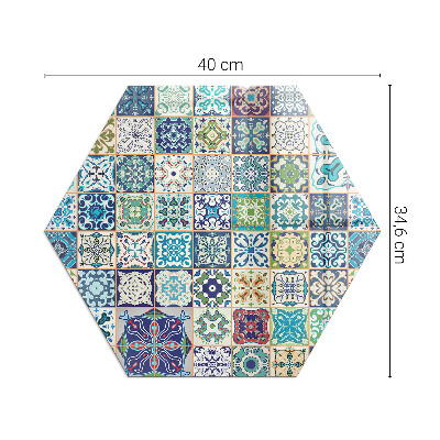 Protecție sub sobă hexagonal Modele decorative mozaicate