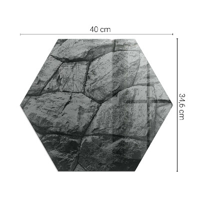Sticlă securizată protecție sub sobă hexagonal Stil de piatră într-o versiune naturală