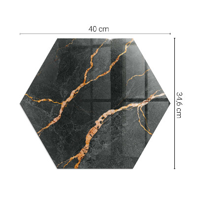 Placă de sticlă pentru șemineu hexagonal Stil de marmură cu vene delicate