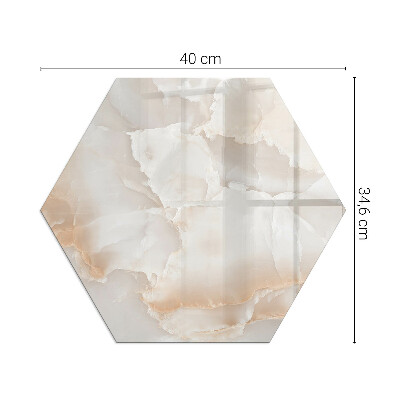Sticlă sub șemineu hexagonal Motiv organic din piatră