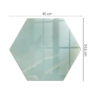 Protecție sub sobă hexagonal Motiv de marmură în tonuri subtile
