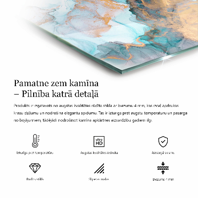 Placă de sticlă pentru șemineu hexagonal Model de piatră cu accente mici