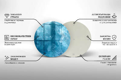 Coaster de lumânări mormânte rotundă Apă albastră