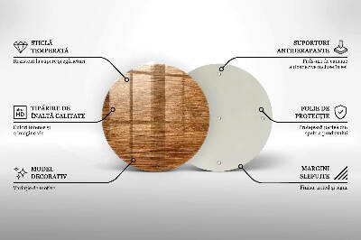 Coaster de lumânări rotundă Textura scândură de lemn