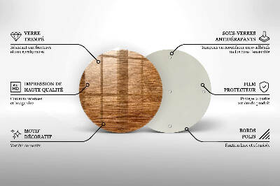 Coaster de lumânări rotundă Textura scândură de lemn