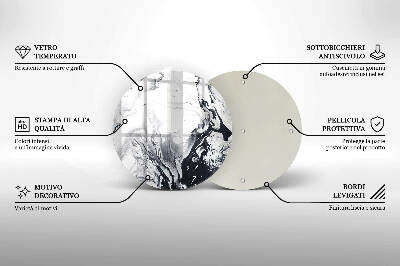 Coaster de lumânări mormânte rotundă Cerneală abstractă