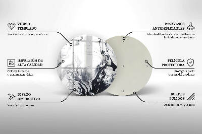 Coaster de lumânări mormânte rotundă Cerneală abstractă