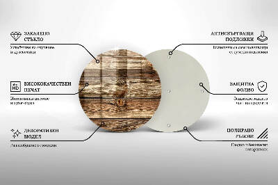 Coaster de lumânări mormânte rotundă Textura lemnului scânduri