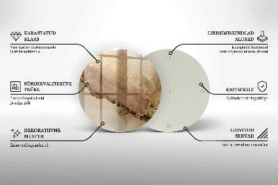 Coaster de lumânări mormânte rotundă Aur abstract