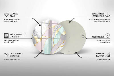 Coaster de lumânări mormânte rotundă Marmură pastelată