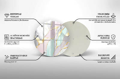 Coaster de lumânări mormânte rotundă Marmură pastelată