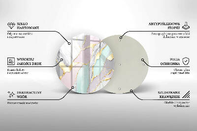 Coaster de lumânări mormânte rotundă Marmură pastelată