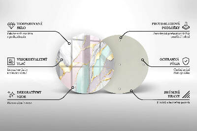 Coaster de lumânări mormânte rotundă Marmură pastelată