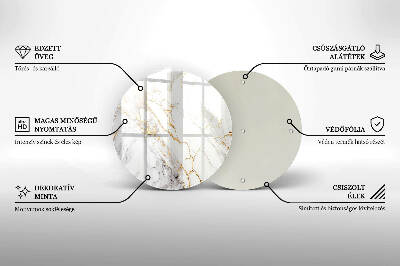 Coaster de lumânări mormânte rotundă Marmură deschisă cu aur