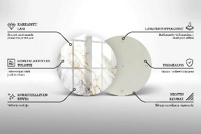 Coaster de lumânări mormânte rotundă Marmură deschisă cu aur