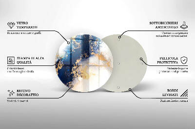 Coaster de lumânări mormânte rotundă Abstracție cu albastru