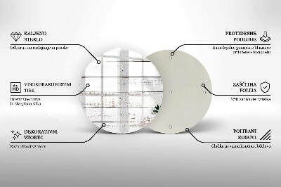 Coaster de lumânări rotundă Scânduri vechi și frunze