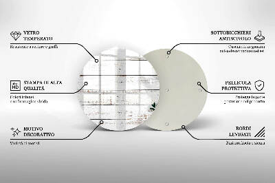 Coaster de lumânări rotundă Scânduri vechi și frunze