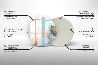 Coaster de lumânări rotundă Marmură abstractă