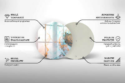 Coaster de lumânări rotundă Marmură abstractă