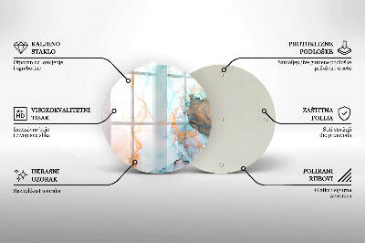 Coaster de lumânări rotundă Marmură abstractă