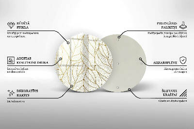 Coaster de lumânări rotundă Model de frunze Line-art