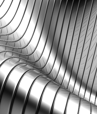 Stor pentru geam cu design de abstracție metalică