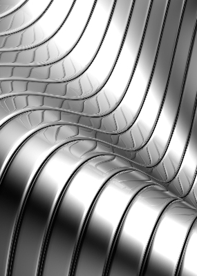 Stor pentru geam cu design de abstracție metalică