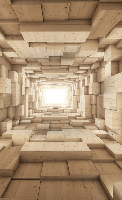Geam interior de lemn 3D