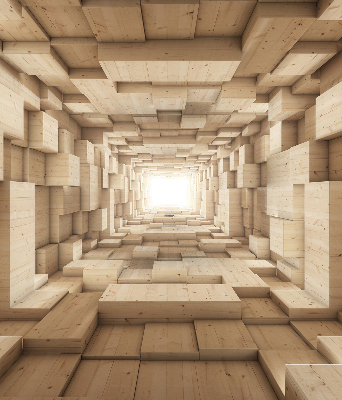 Geam interior de lemn 3D