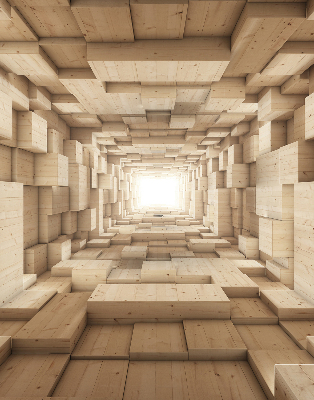 Geam interior de lemn 3D