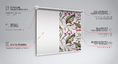 Stor geam interior cu model frunze tropicale