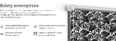 Stor pentru geam cu model de frunze gri