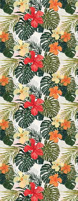 Jaluzele tip roletă cu model de flori și frunze tropicale