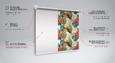 Jaluzele tip roletă cu model de flori și frunze tropicale