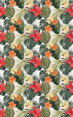 Jaluzele tip roletă cu model de flori și frunze tropicale