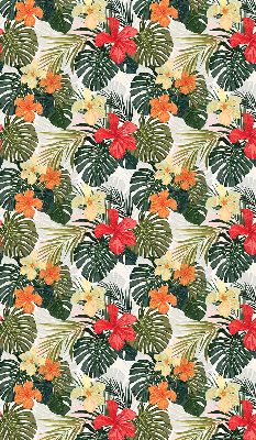 Jaluzele tip roletă cu model de flori și frunze tropicale