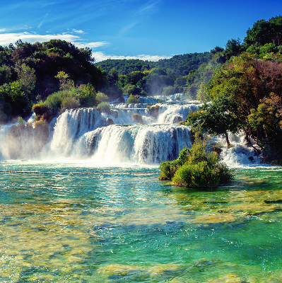 Cascadă pentru interior, din sticlă mare