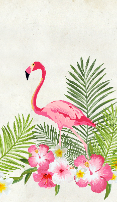Jaluzele tip roletă flamingo lângă frunze
