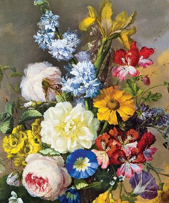 Stor geam interior un buchet de flori