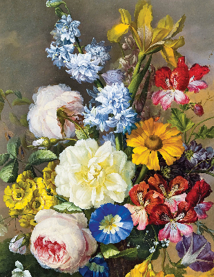 Stor geam interior un buchet de flori