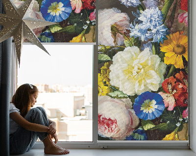 Stor geam interior un buchet de flori